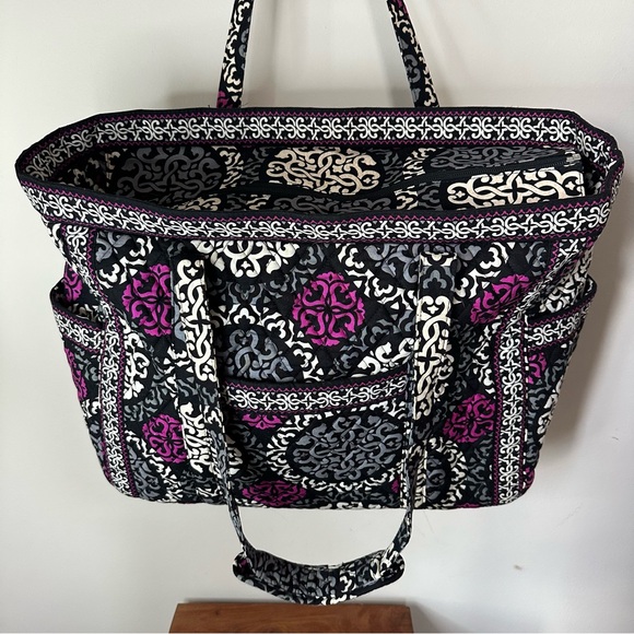 Vera Bradley Canterbury Magenta Large Tote with additional Waterproof Bag - Picture 3 of 10